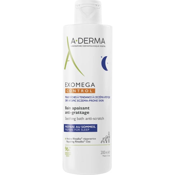 A-Derma Exomega Control Gel de Banho Calmante Noite 200ml